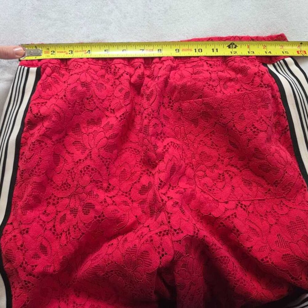 New S Maeve x Anthropologie The Brooklin red lace pull-on track pants Barberry - Picture 9 of 10